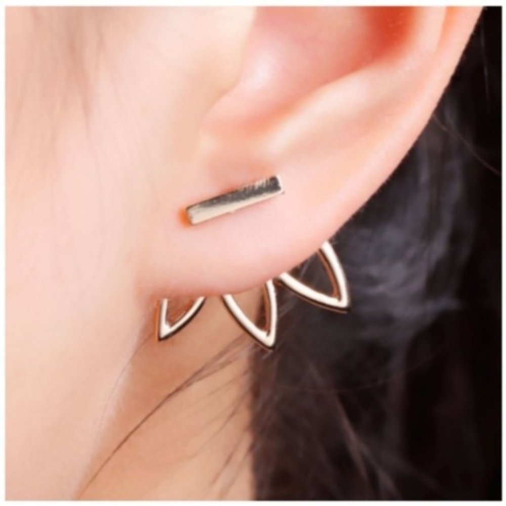 Gold Lotus Flower Earrings